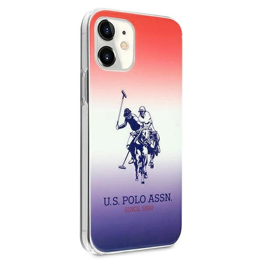 US Polo Assn. Gradient Pattern Collection iPhone 12 mini Hülle - Rot und Blau
