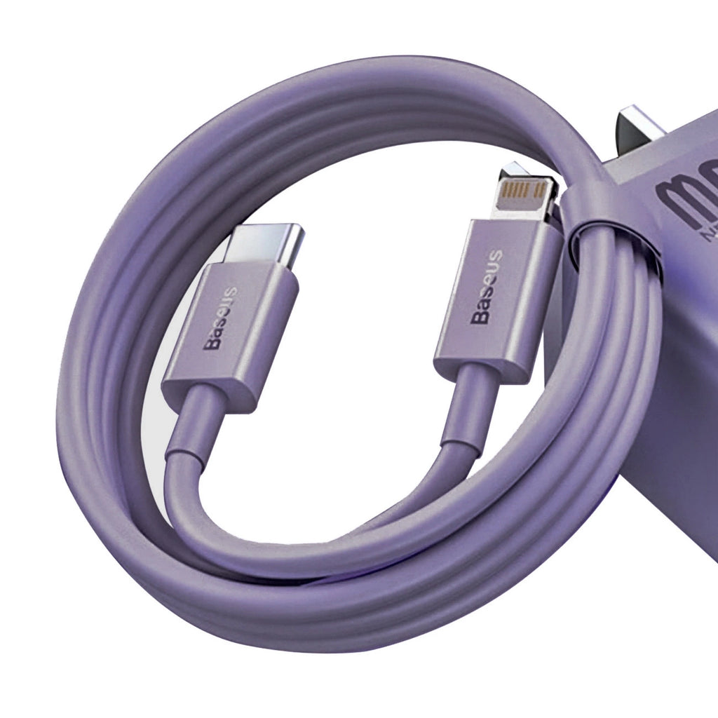 USB-C-Schnelllade-/Datenübertragungskabel – Lightning PD 20 W 1 m Baseus Superior Series – Lila