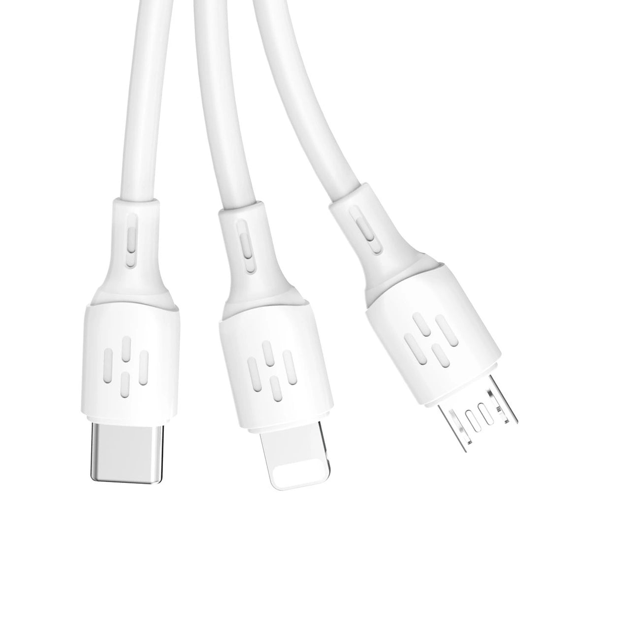 USB-Kabel – USB C / Micro-USB / Lightning 480 Mbit/s 6 A 1,2 m – Weiß