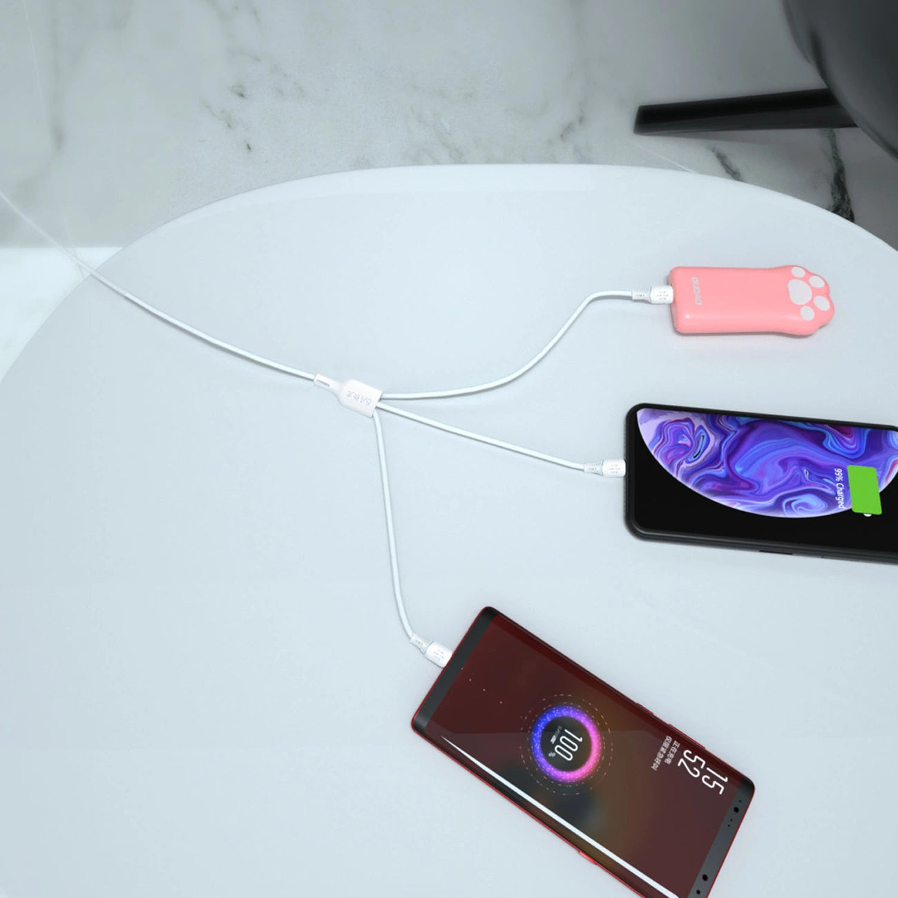 USB-Kabel – USB C / Micro-USB / Lightning 480 Mbit/s 6 A 1,2 m – Weiß