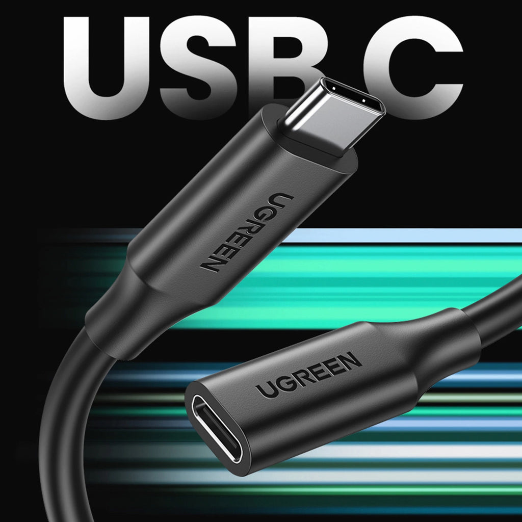 Ugreen 10387 USB-C - USB-C PD QC-Kabel 4K 60Hz 100W 5A 10Gb/s 1m - Schwarz