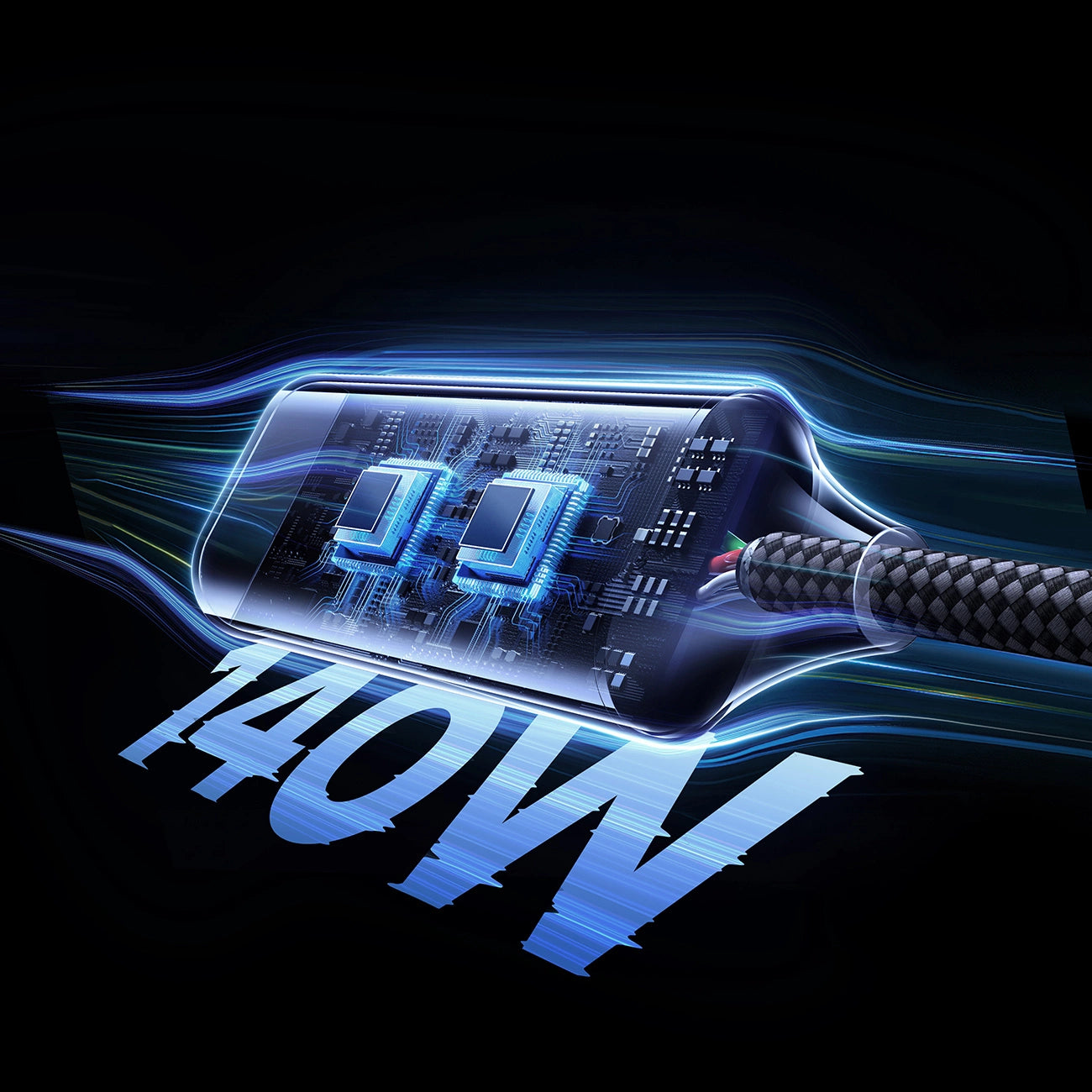 Ugreen 2-in-1 USB-C-Kabel – 2x USB-C PD 140W 2m – Schwarz