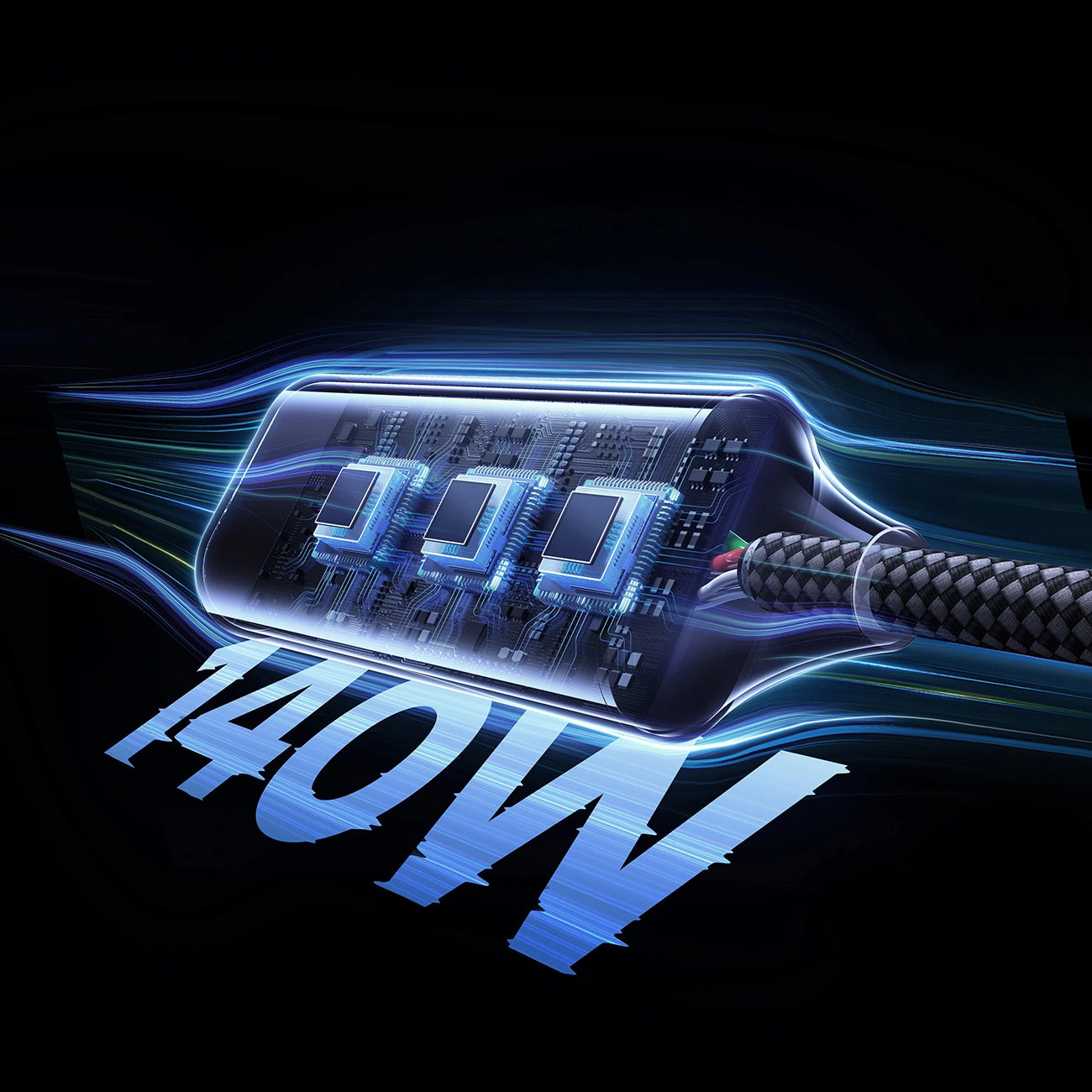 Ugreen 2-in-1 USB-C-Kabel – 2x USB-C PD 140W 2m – Schwarz