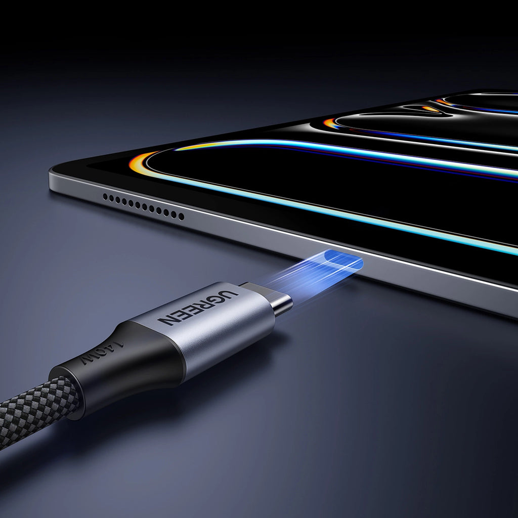 Ugreen 2-in-1 USB-C-Kabel – 2x USB-C PD 140W 2m – Schwarz