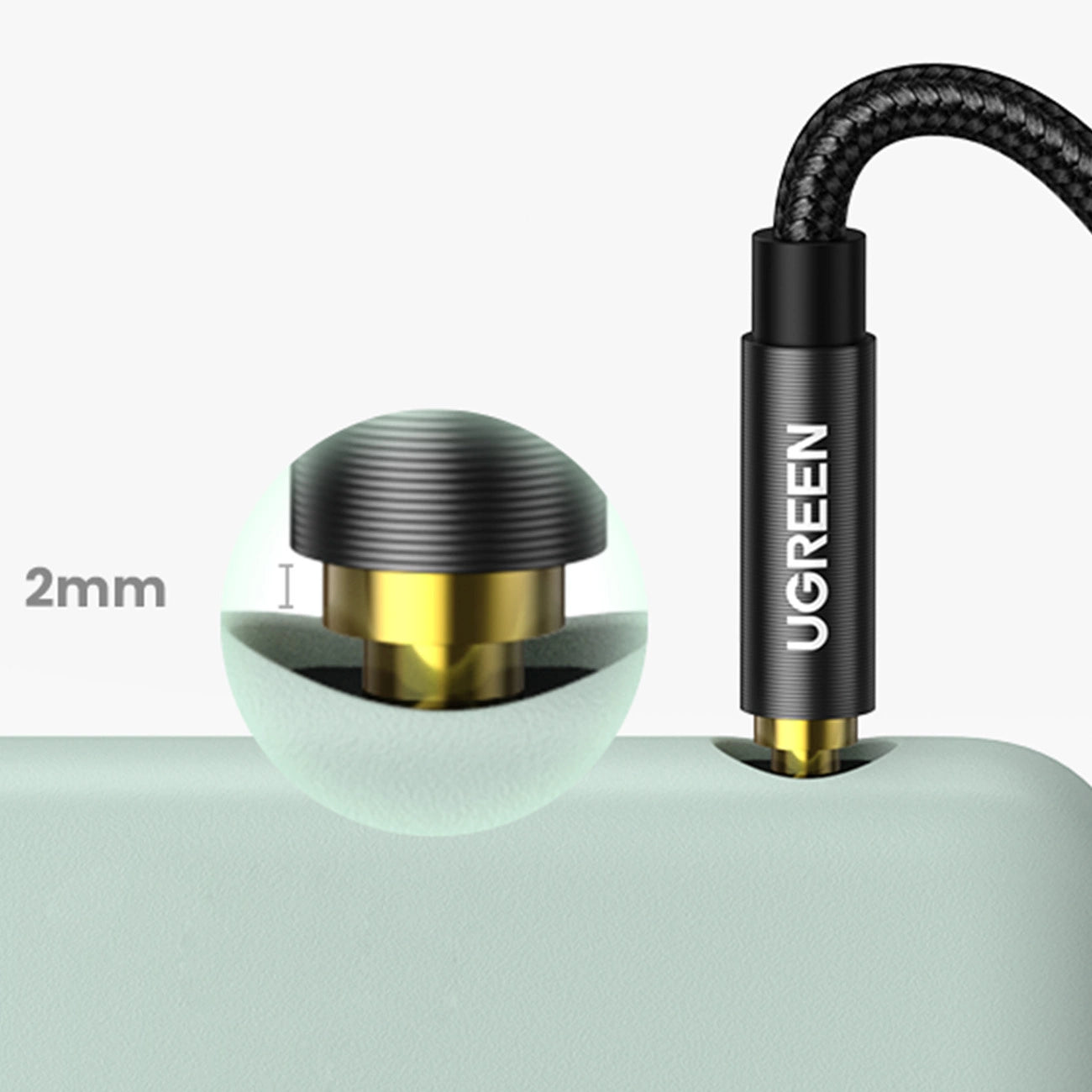 Ugreen AUX-Audiokabel, gerader Stecker, 3,5-mm-Miniklinke, 3 m blau (AV112)