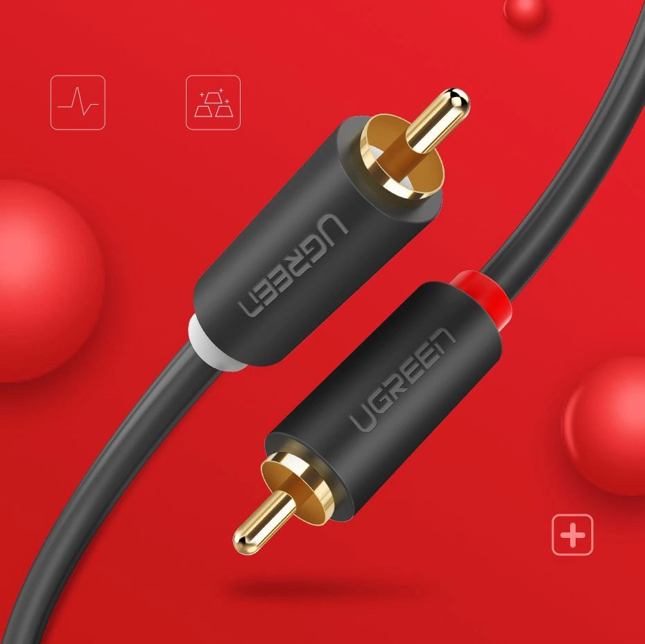 Ugreen AV104 10518 Audiokabel 2RCA (männlich) / 2RCA (männlich) 2 m – grau