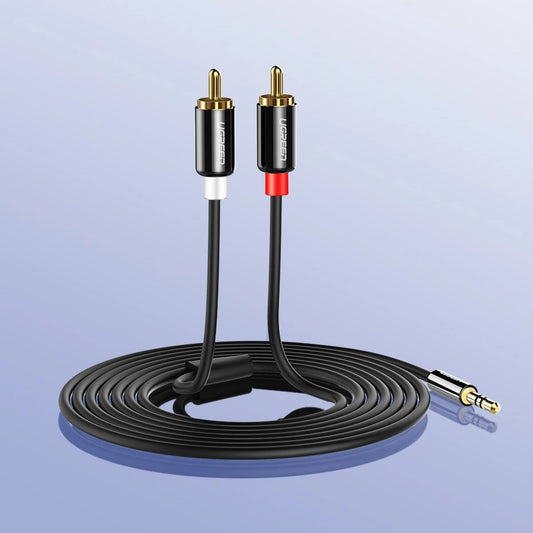 Ugreen AV116 10590 Audio-Miniklinkenkabel 3,5 mm (männlich) / 2RCA (männlich) 3 m – schwarz