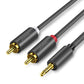 Ugreen AV116 10590 Audio-Miniklinkenkabel 3,5 mm (männlich) / 2RCA (männlich) 3 m – schwarz