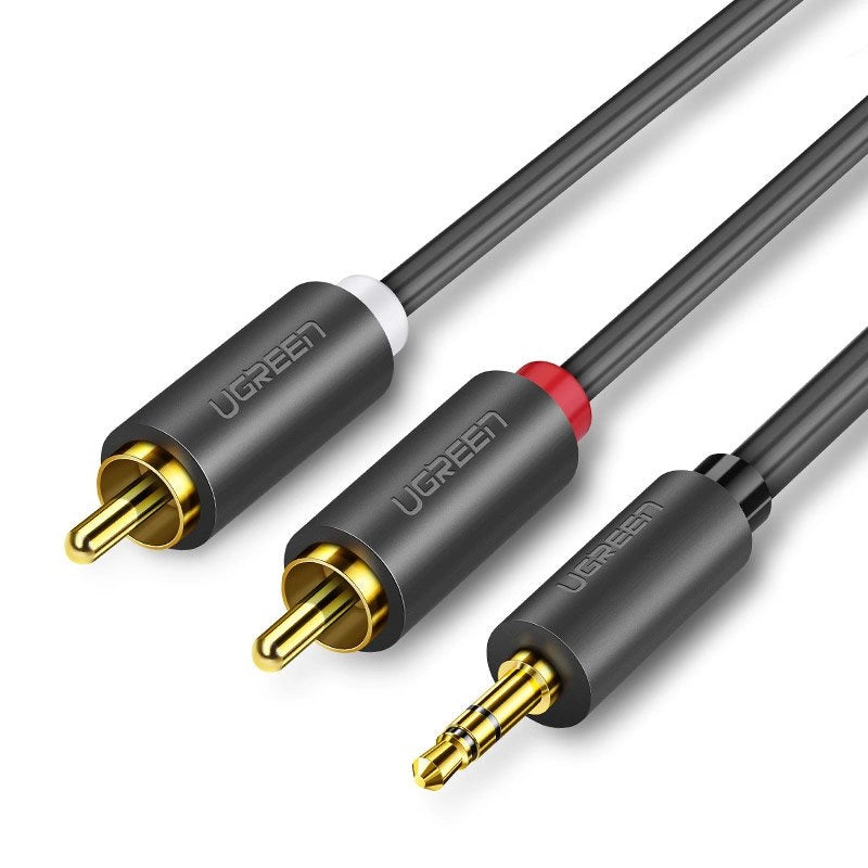 Ugreen AV116 10590 Audio-Miniklinkenkabel 3,5 mm (männlich) / 2RCA (männlich) 3 m – schwarz