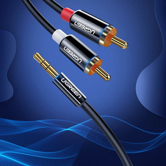 Ugreen AV116 10590 Audio-Miniklinkenkabel 3,5 mm (männlich) / 2RCA (männlich) 3 m – schwarz