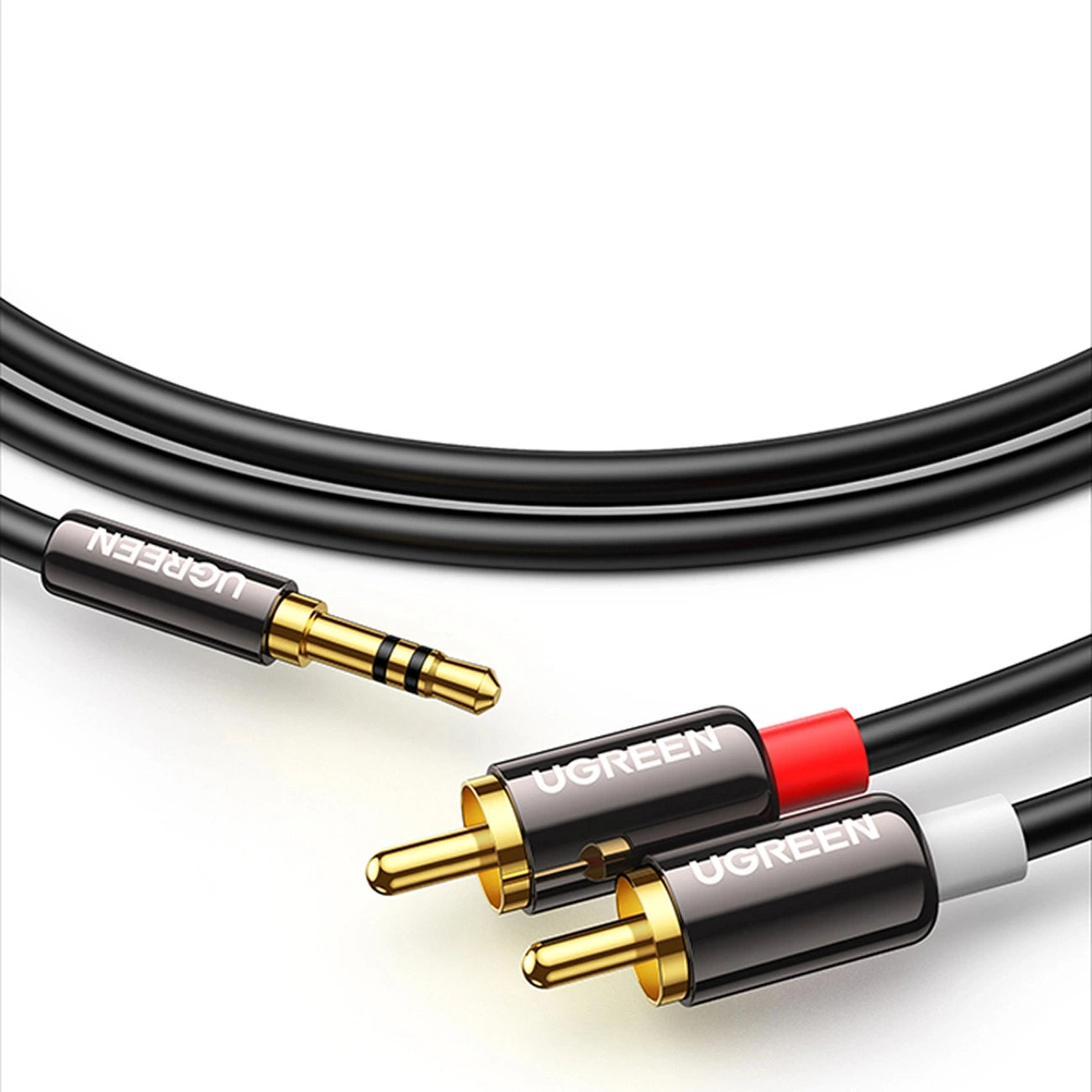 Ugreen AV116 10591 Audio-Miniklinkenkabel 3,5 mm (männlich) / 2RCA (männlich) 5 m – schwarz