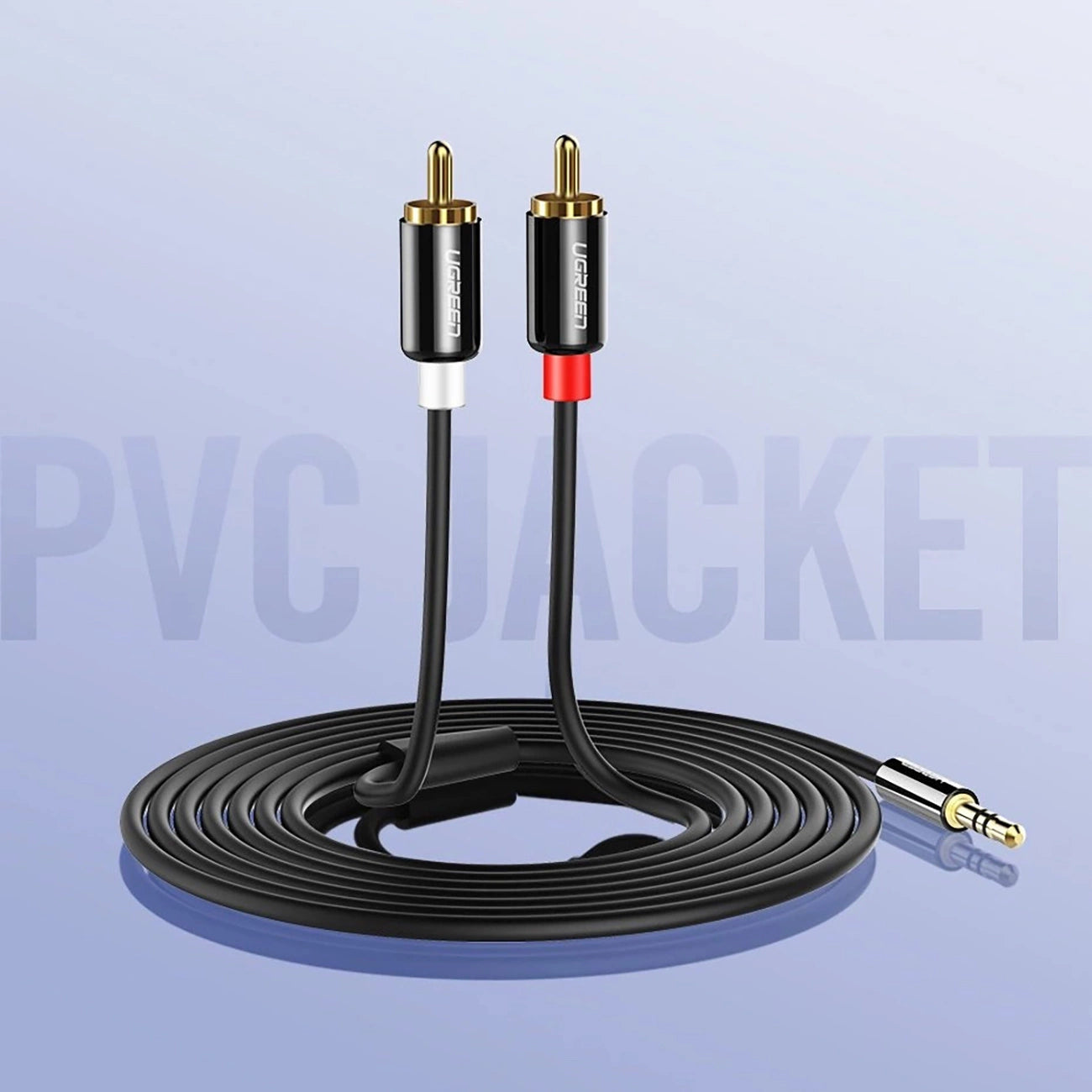 Ugreen AV116 10749 Audio-Miniklinkenkabel 3,5 mm (männlich) / 2RCA (männlich) 1 m – schwarz
