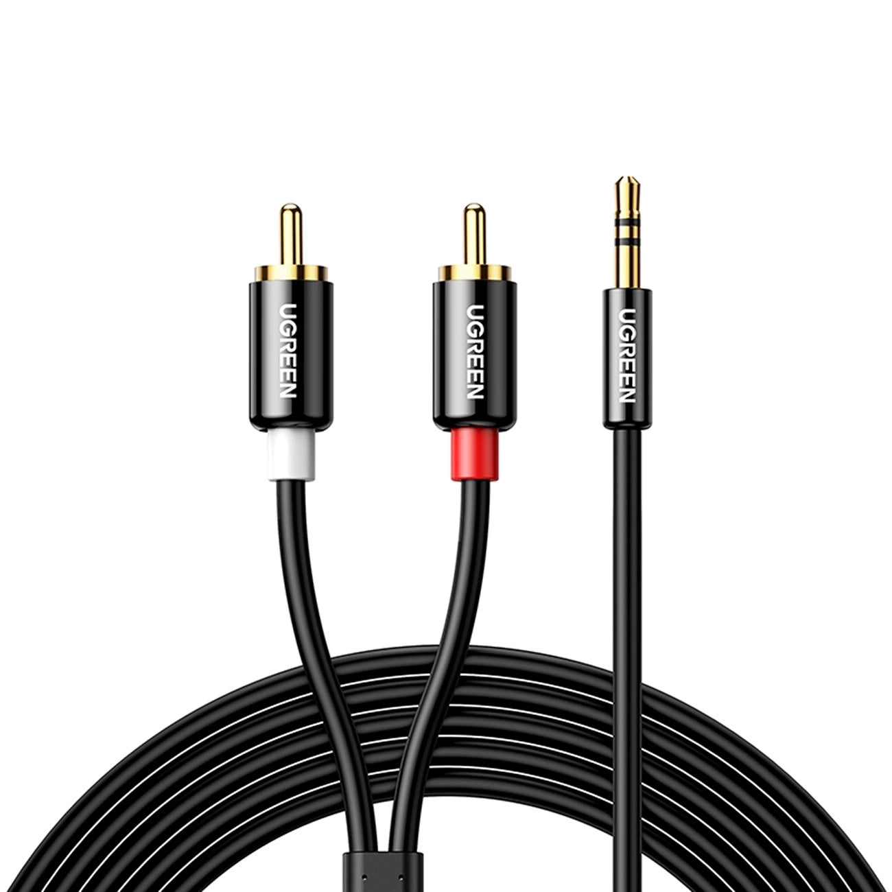 Ugreen AV116 10749 Audio-Miniklinkenkabel 3,5 mm (männlich) / 2RCA (männlich) 1 m – schwarz