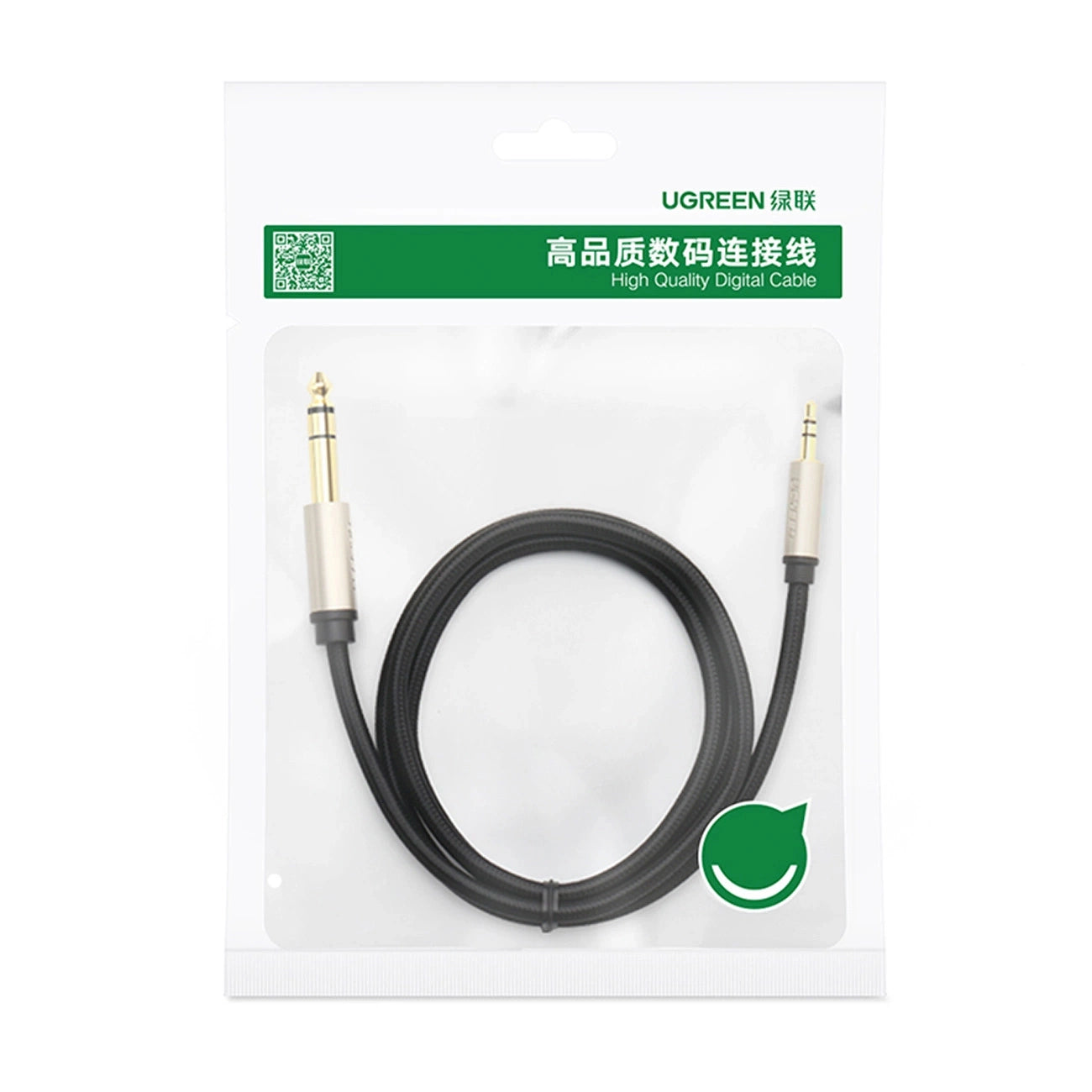 Ugreen AV127 10630 Audio-TRS-Kabel Miniklinke 3,5 mm / Klinke 6,35 mm 5 m – Grau