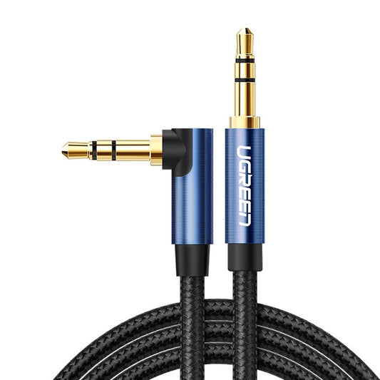 Ugreen Audiokabel AUX Miniklinke gewinkelt 3,5 mm 2m blau (AV112)