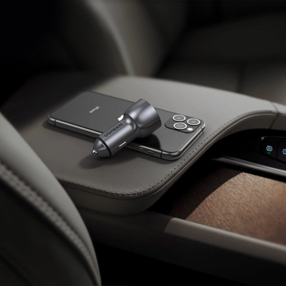 Ugreen Autoladegerät USB / USB Typ C Quick Charge 3.0 Power Delivery 36 W 3 A grau (CD213 60980)