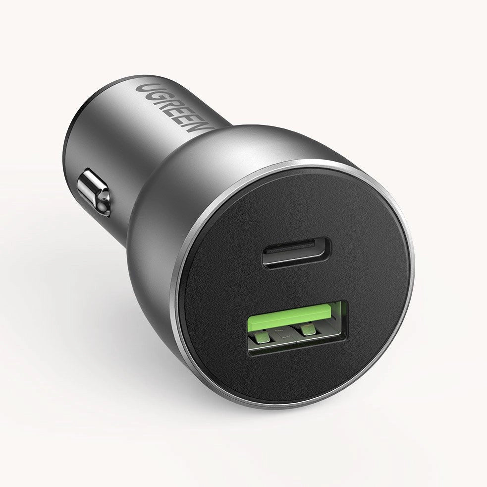 Ugreen Autoladegerät USB / USB Typ C Quick Charge 3.0 Power Delivery 36 W 3 A grau (CD213 60980)