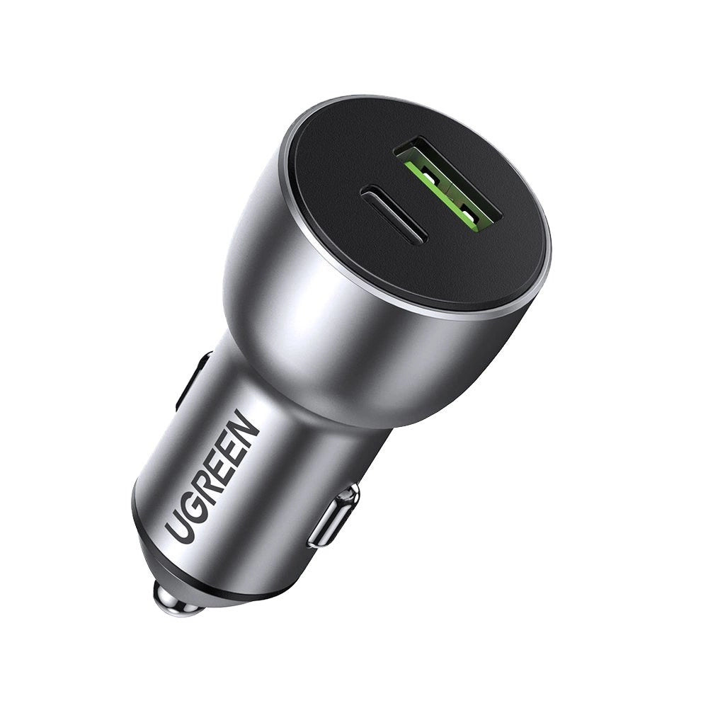 Ugreen Autoladegerät USB / USB Typ C Quick Charge 3.0 Power Delivery 36 W 3 A grau (CD213 60980)