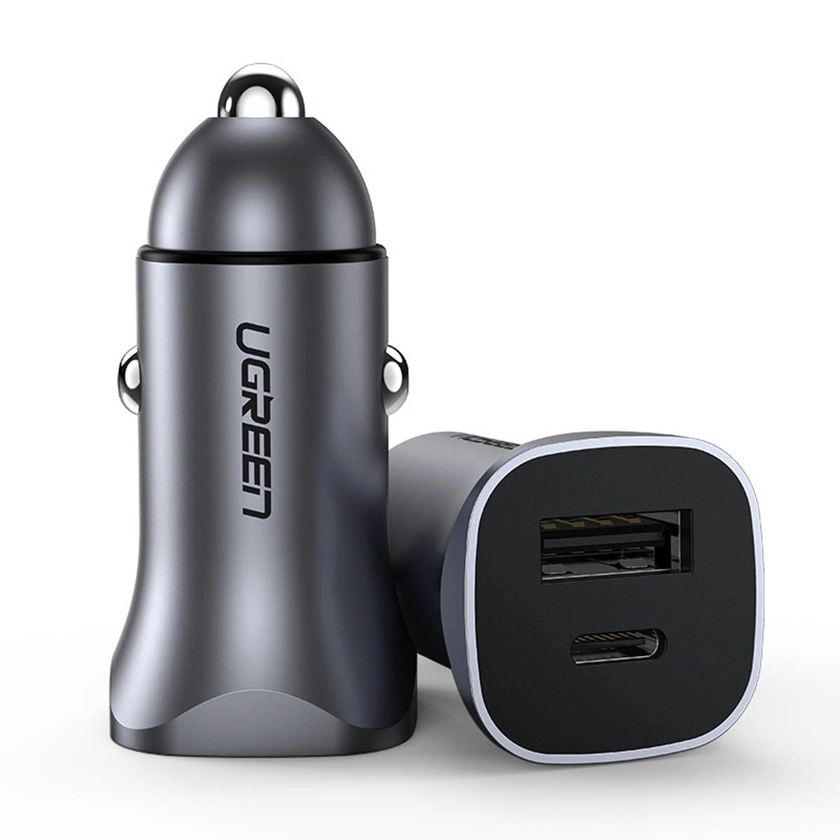 Ugreen CD130 USB-A / USB-C 30W Autoladegerät - Grau