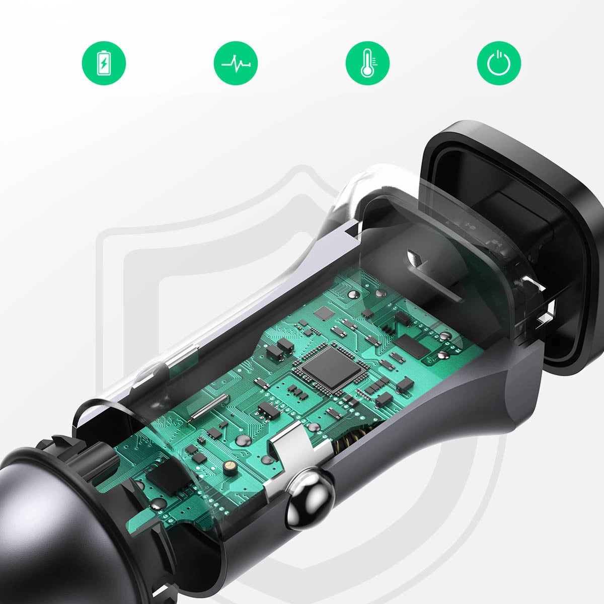 Ugreen CD130 USB-A / USB-C 30W Autoladegerät - Grau