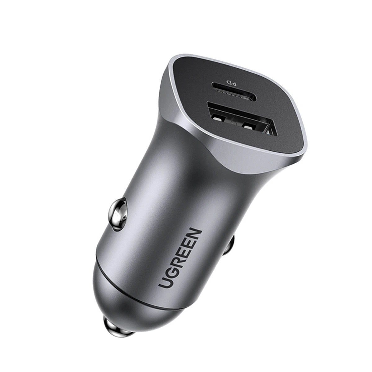 Ugreen CD130 USB-A / USB-C 30W Autoladegerät - Grau