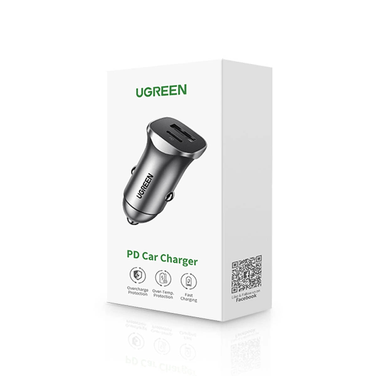 Ugreen CD130 USB-A / USB-C 30W Autoladegerät - Grau