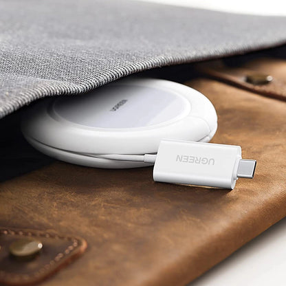 Ugreen CD245 40123 kabelloses Qi/MagSafe-Ladegerät 15 W mit USB-C-Kabel – Weiß