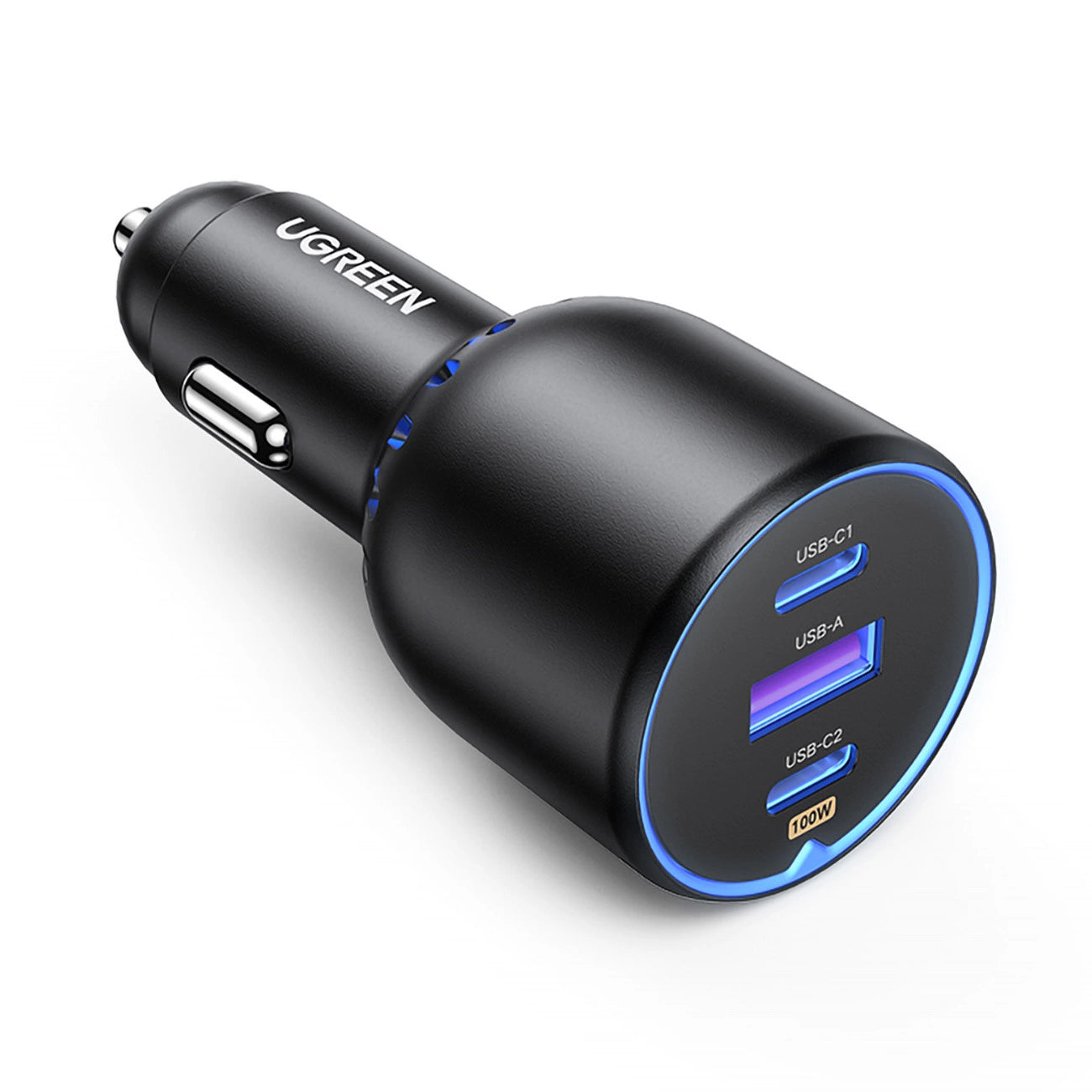 Ugreen CD293 Autoladegerät 2x USB-C PD und 1x USB-A 130W - Schwarz
