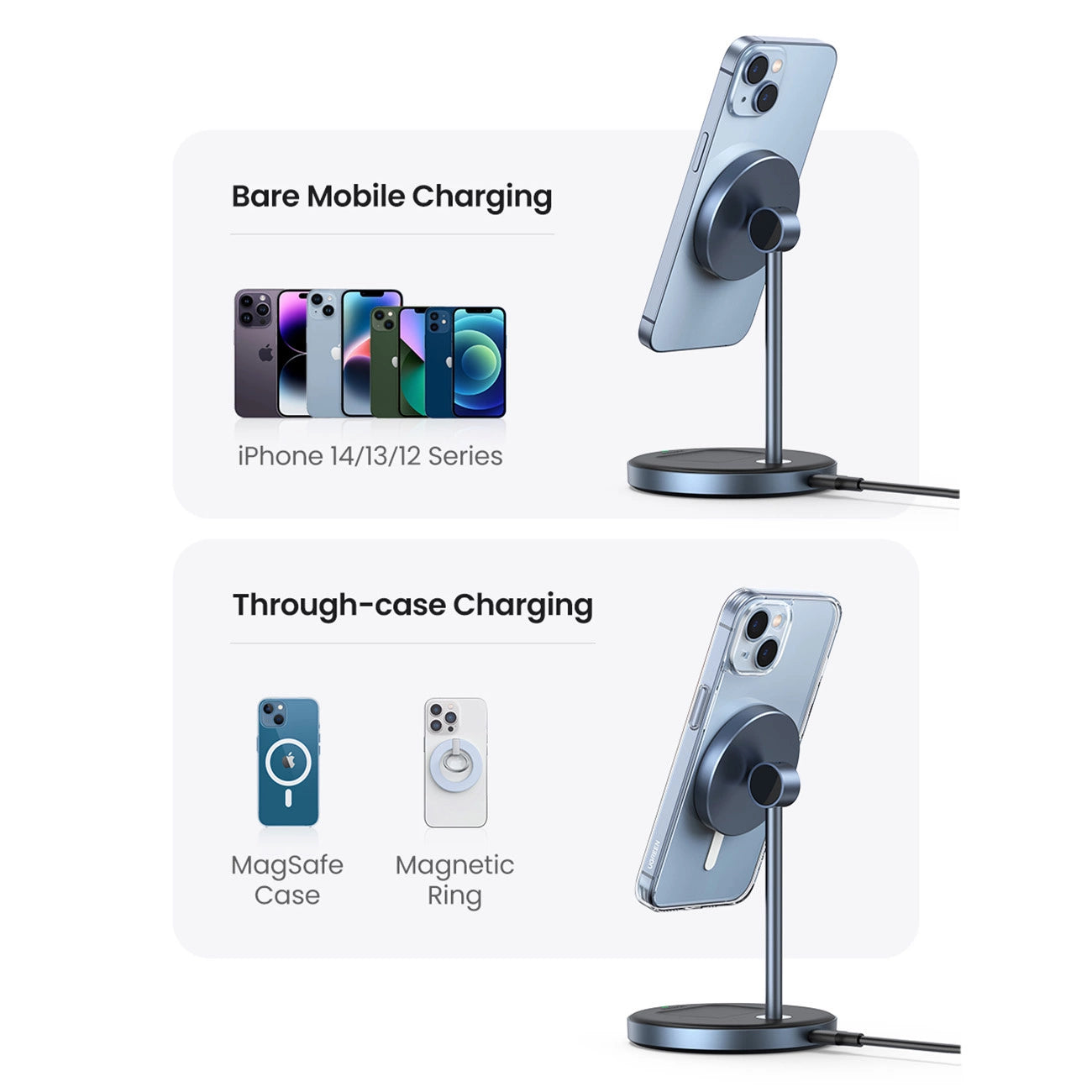 Ugreen CD317 MagSafe / Qi 2in1 Ladestation - Schwarz