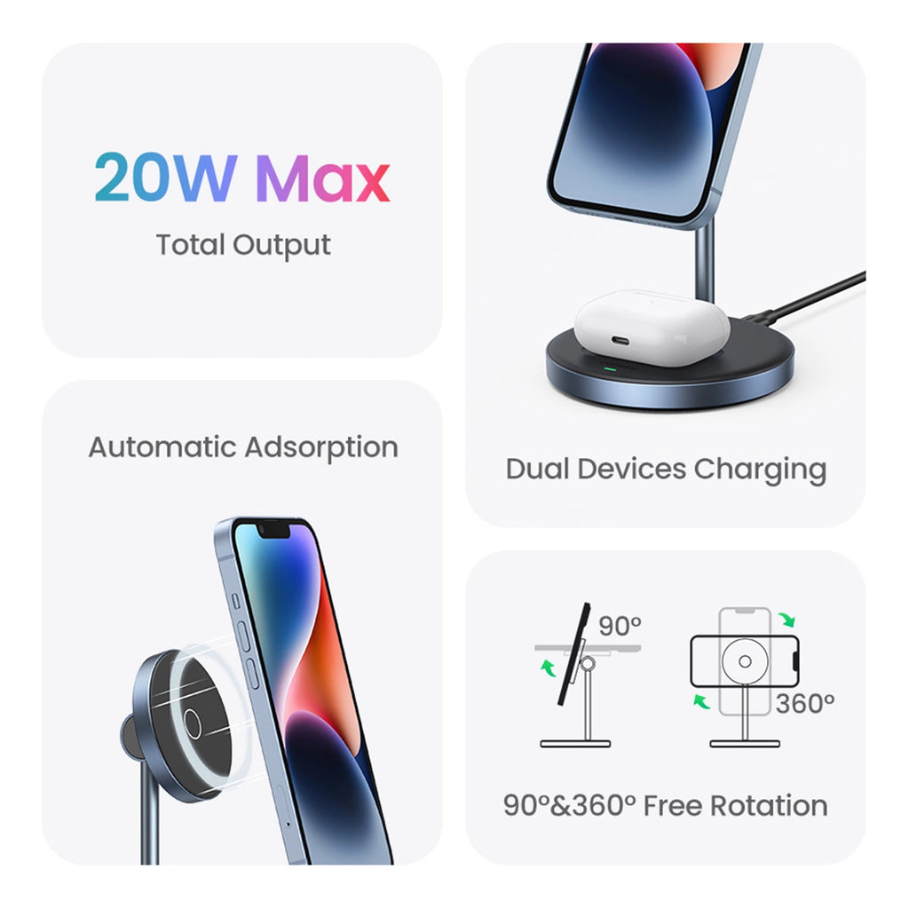 Ugreen CD317 MagSafe / Qi 2in1 Ladestation - Schwarz