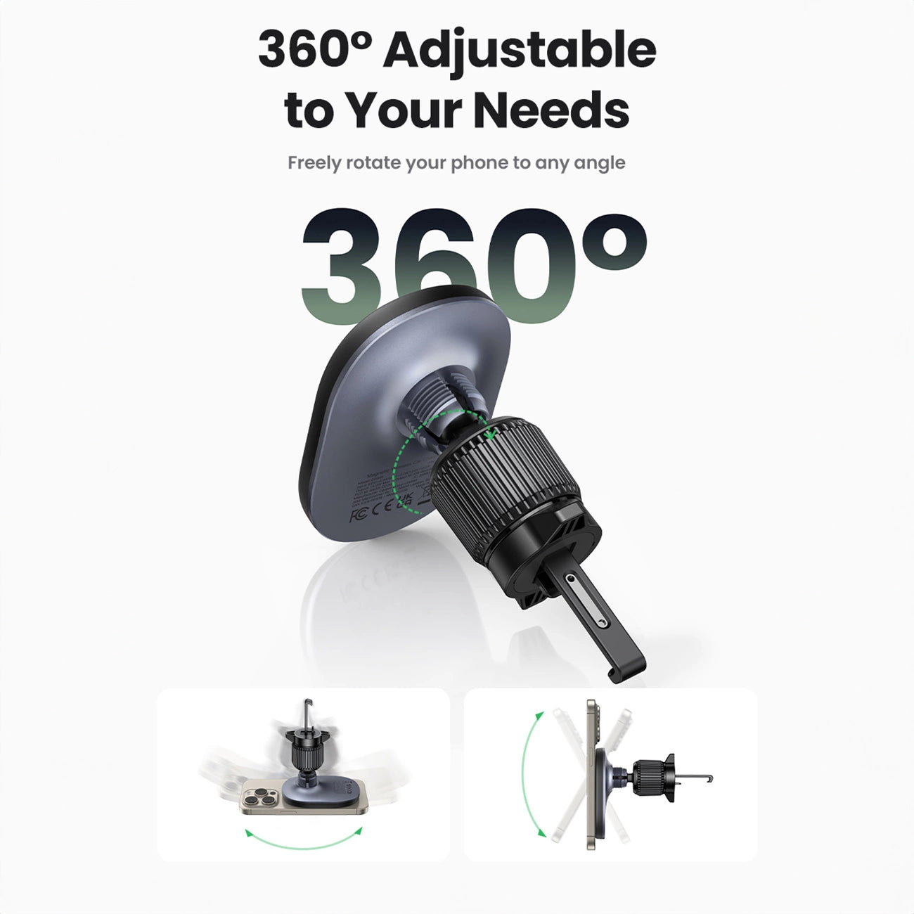 Ugreen CD345 magnetischer Autohalter für Lüftungsschlitze – schwarz