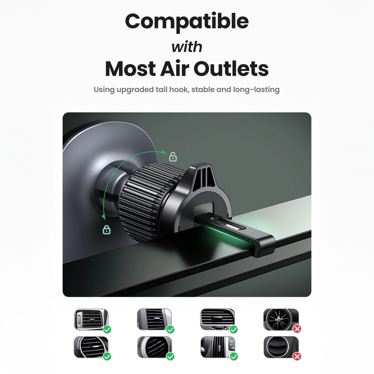 Ugreen CD345 magnetischer Autohalter für Lüftungsschlitze – schwarz