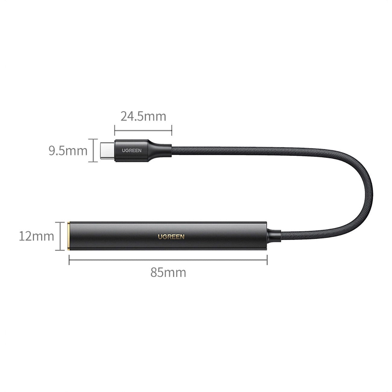 Ugreen CM545 DAC-Kopfhörerverstärker von USB-C auf 3,5-mm-Miniklinke – Schwarz