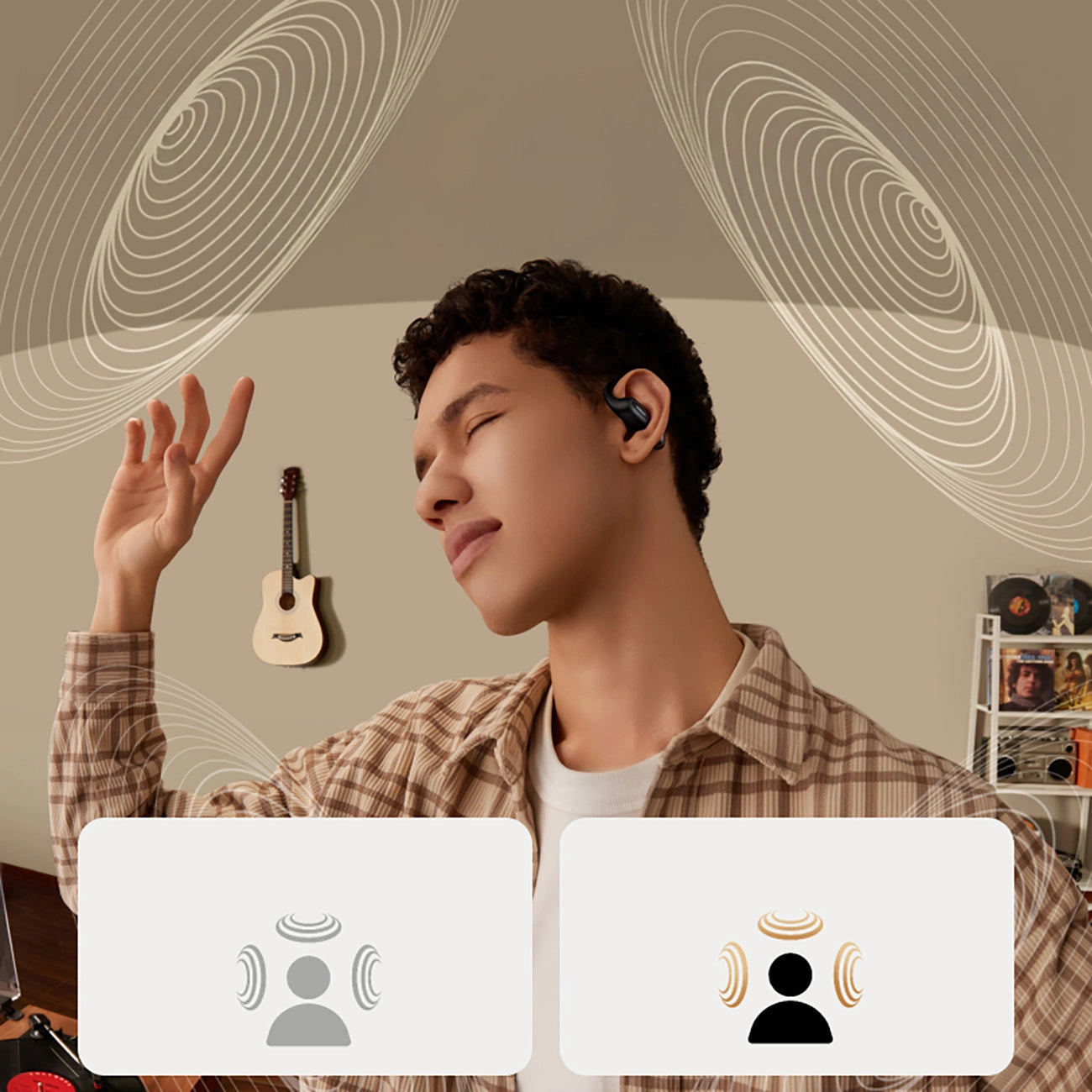 Ugreen FitBuds OWS Kabellose Sportkopfhörer IPX5 - Schwarz