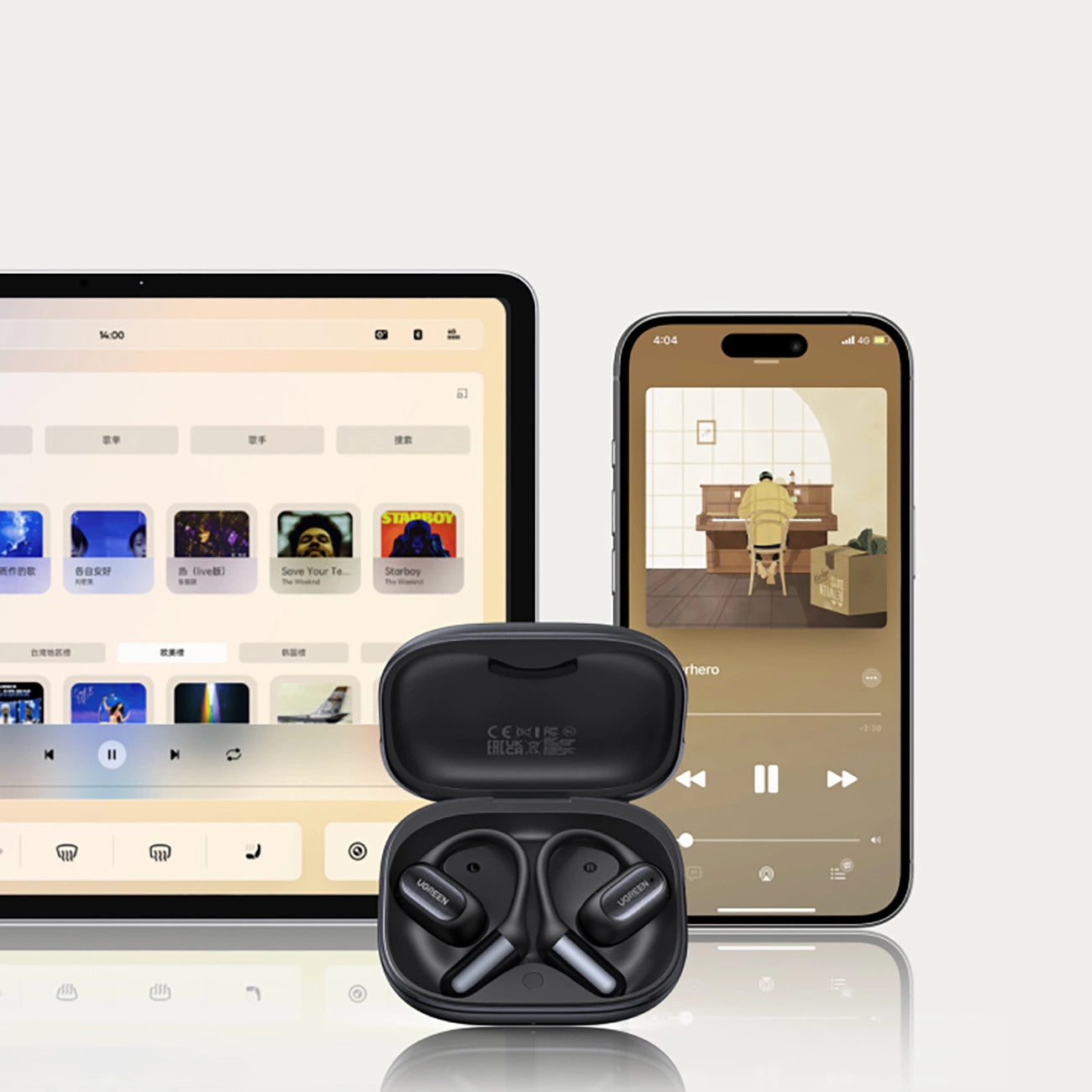 Ugreen FitBuds OWS Kabellose Sportkopfhörer IPX5 - Schwarz