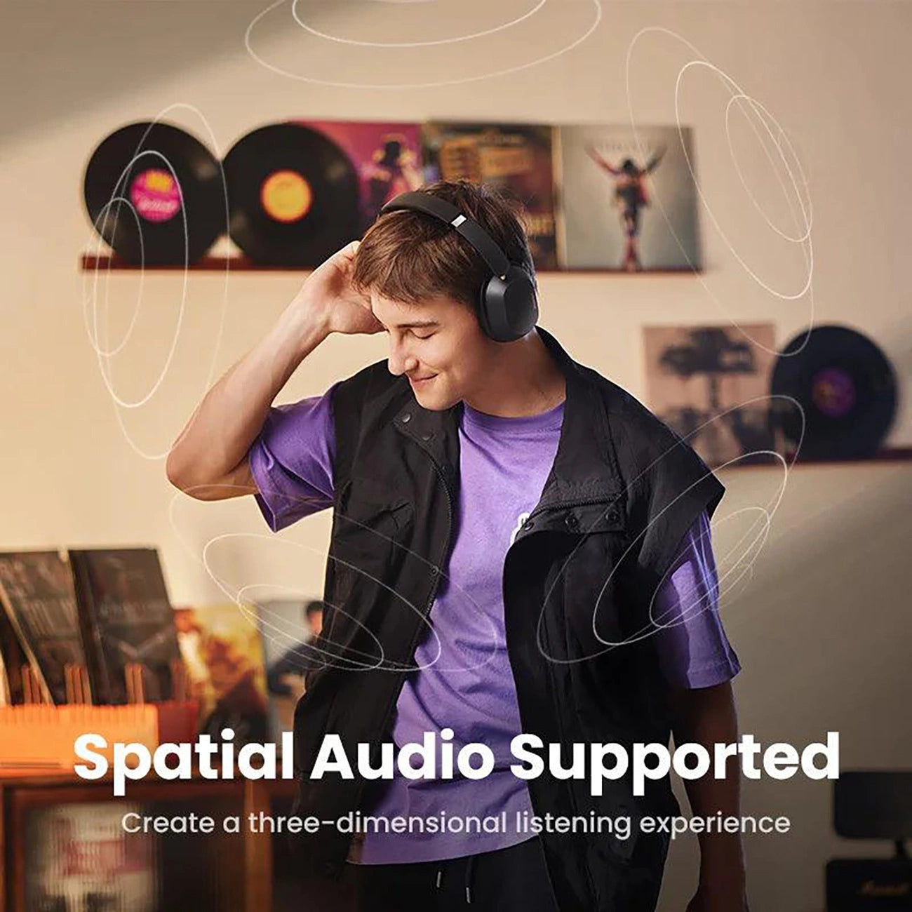 Ugreen HiTune Max 5C Kabellose Kopfhörer mit Hybrid ANC - Schwarz