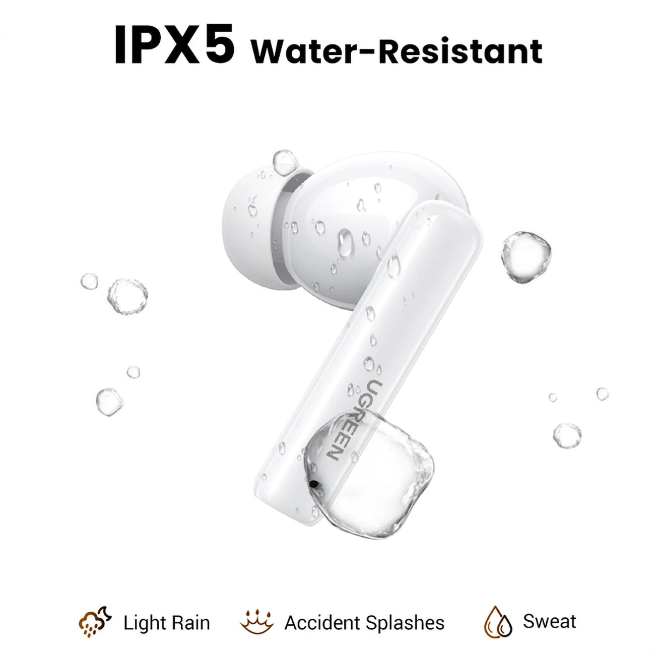 Ugreen HiTune T6 kabellose Kopfhörer mit ANC-Funktion + USB-A – USB-C-Kabel – Weiß