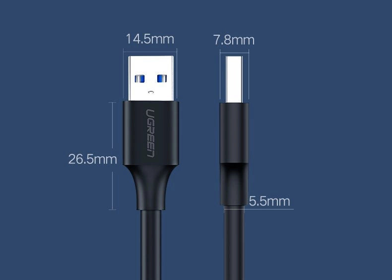 Ugreen Kabel USB 2.0 Kabel (männlich) - USB 2.0 (männlich) 2 m schwarz (US128 10311)