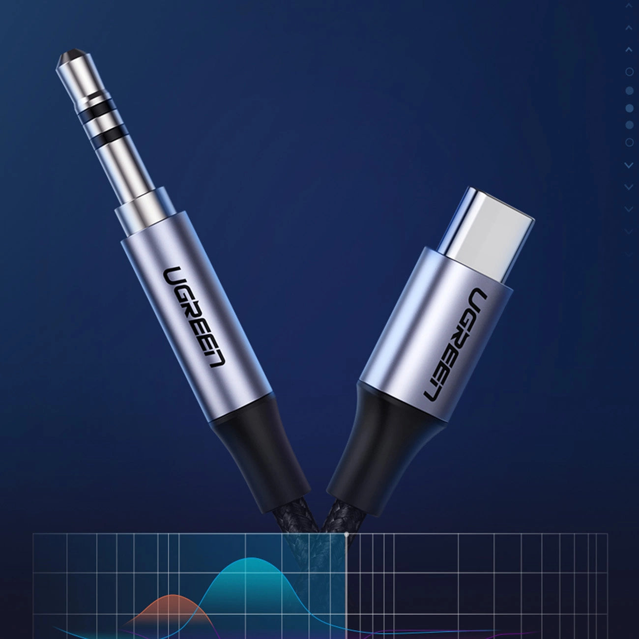 Ugreen Kabel USB C - Miniklinke 3,5 mm 1 m grau (AV143)