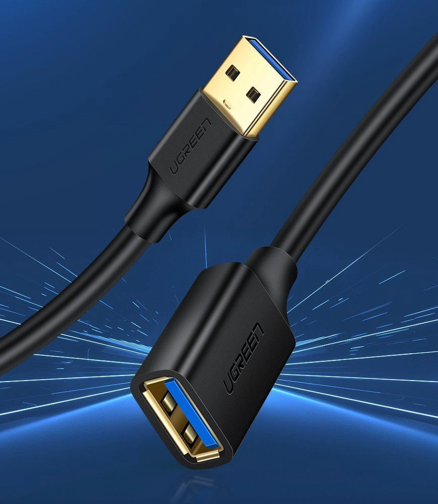 Ugreen Kabel Verlängerungsadapter USB 3.0 (weiblich) - USB 3.0 (männlich) 1,5 m schwarz (US129 30126)