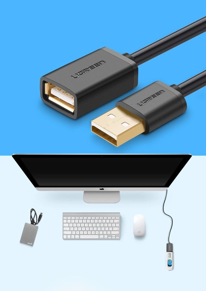 Ugreen Kabeladapter USB (weiblich) - USB (männlich) 1m schwarz (10314)