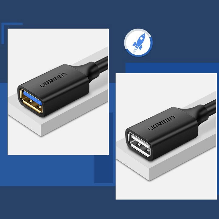 Ugreen Kabelverlängerungskabel USB 3.0 (weiblich) - USB 3.0 (männlich) Adapter 1m schwarz (10368)