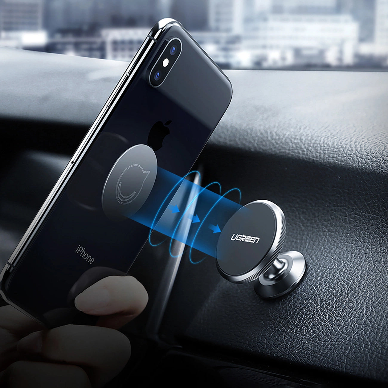 Ugreen LP117 60316 Magnetische Autotelefonhalterung am Armaturenbrett – Schwarz