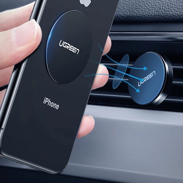 Ugreen LP123 30836 runde Metallplatten für magnetische Telefonhalter – schwarz (2 Stk.)