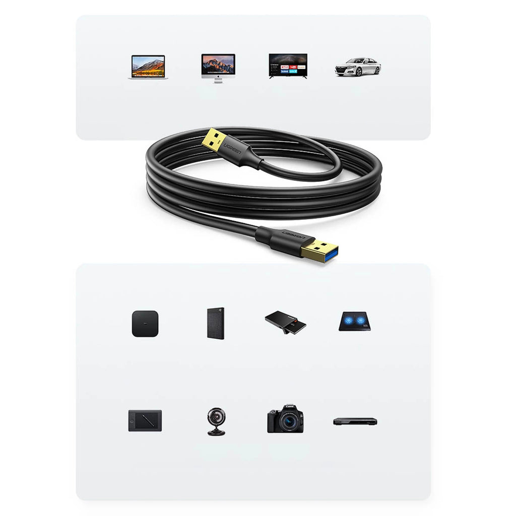 Ugreen US128 10369 USB-A 3.0 / USB-A 3.0 5 Gbit/s 0,5 m Kabel – schwarz