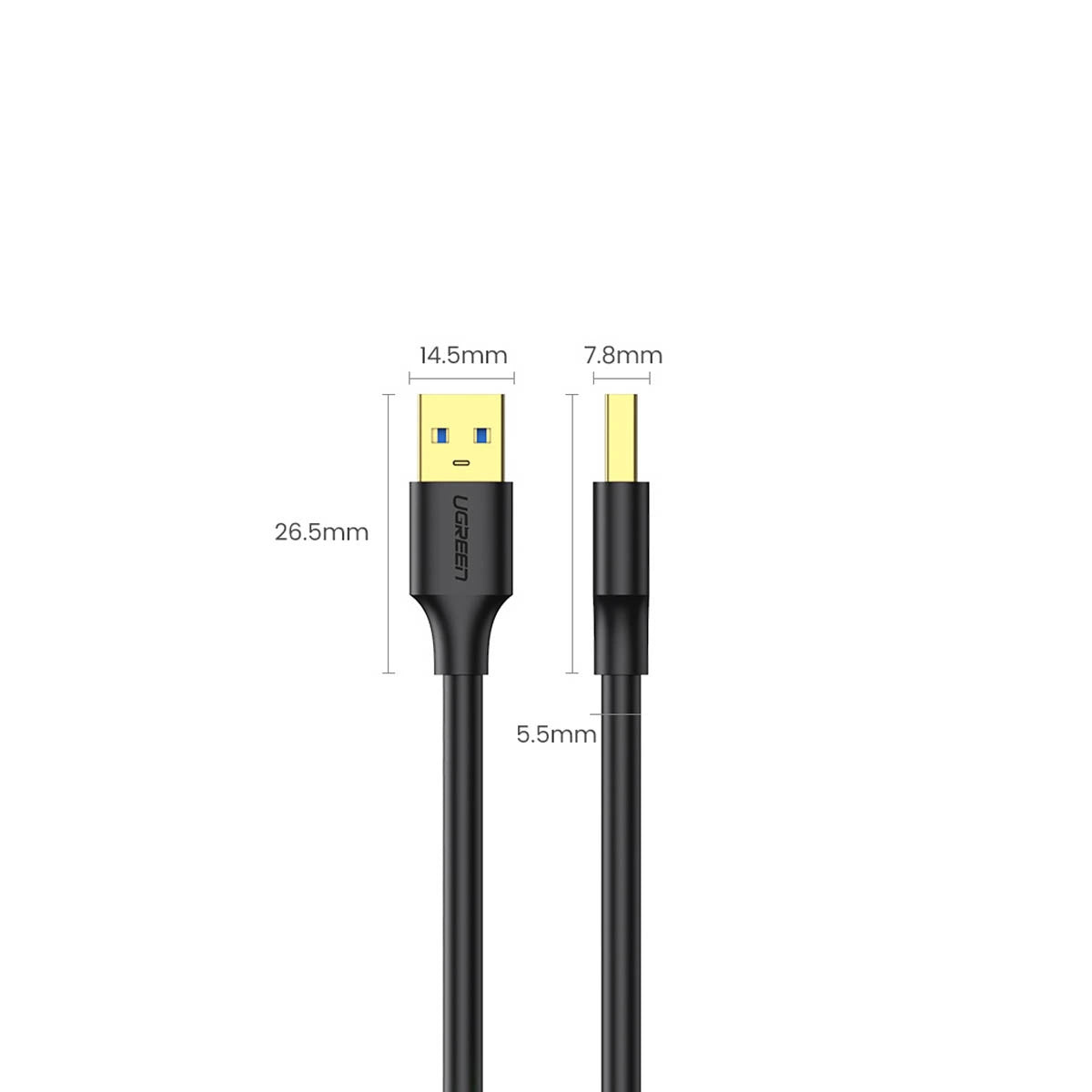 Ugreen US128 10369 USB-A 3.0 / USB-A 3.0 5 Gbit/s 0,5 m Kabel – schwarz