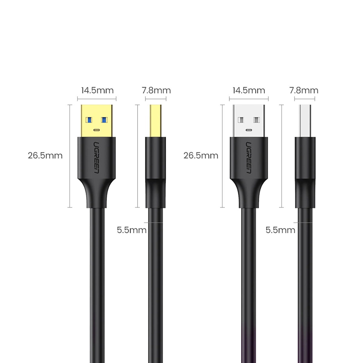 Ugreen US128 90576 USB-A 3.0 / USB-A 3.0 5Gb/s Kabel 3m – Schwarz