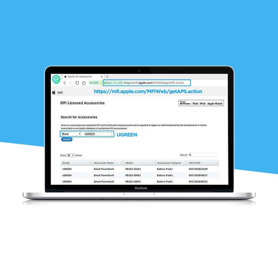 Ugreen US155 20728 USB-A / Lightning MFi 2,4A Kabel 1m - Weiß