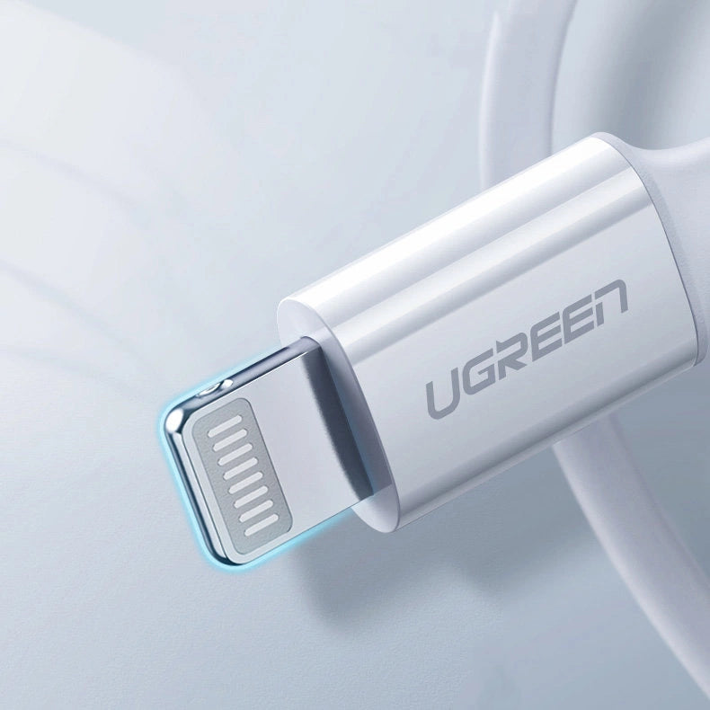 Ugreen US171 Lightning – USB-C MFi PD-Kabel 20 W 3 A 480 Mbit/s 0,5 m – Weiß