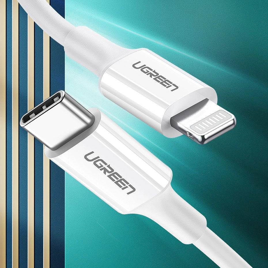 Ugreen US171 Lightning – USB-C MFi PD-Kabel 20 W 480 Mbit/s 1 m – Weiß